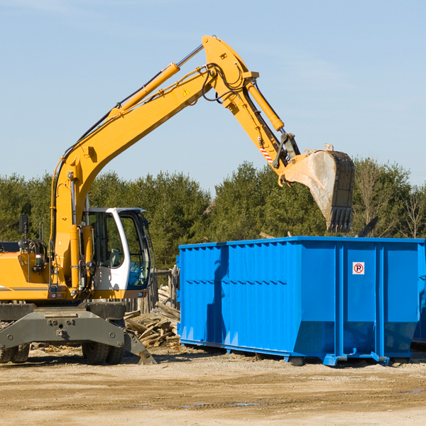 are there any restrictions on where a residential dumpster can be placed in Bay